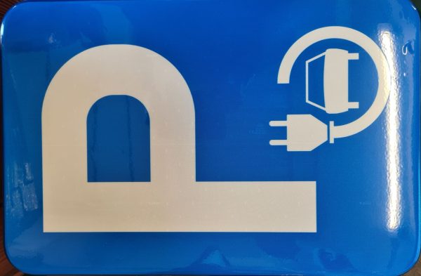 road sign charging car